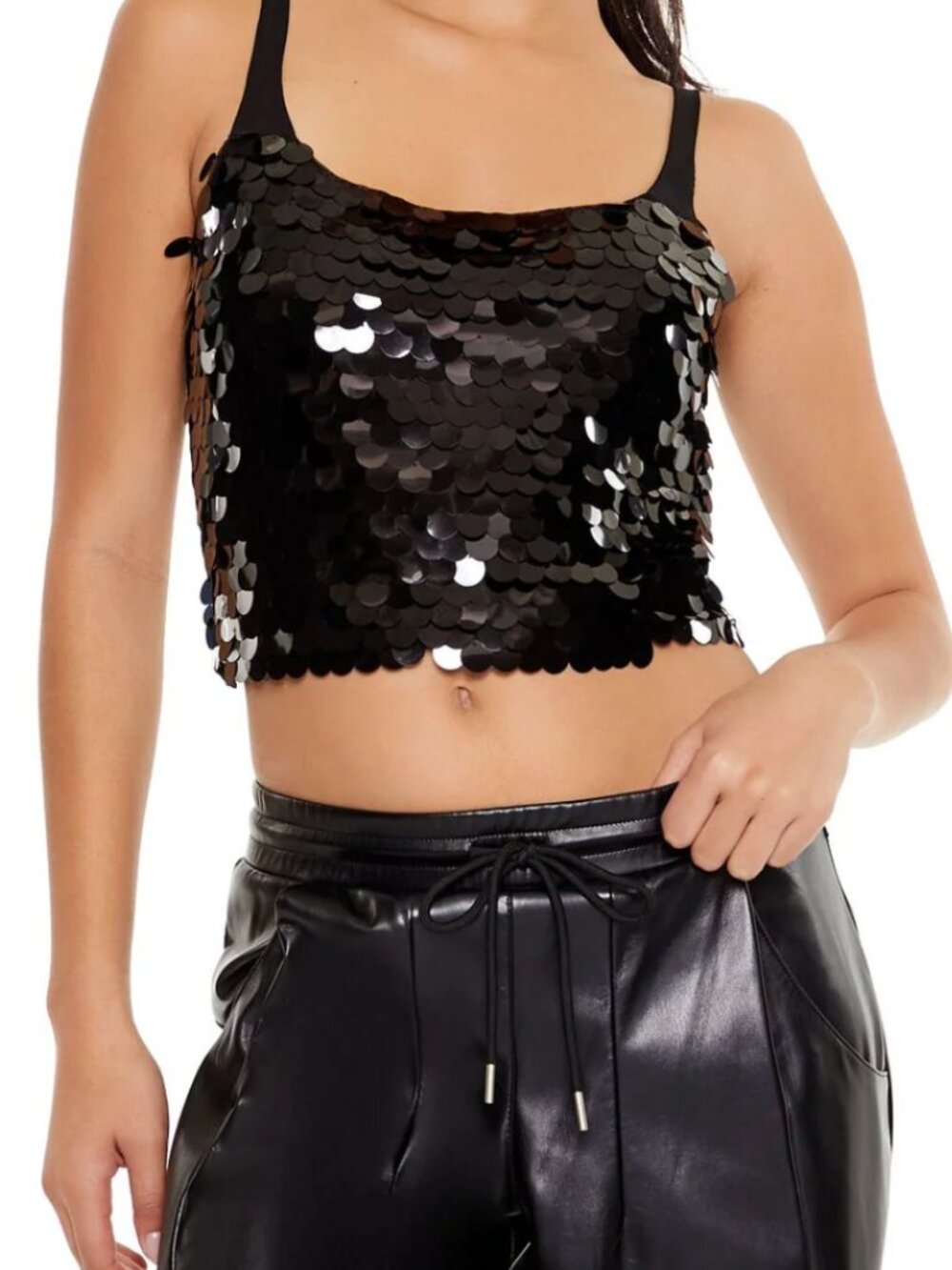 Wayf Sequin Crop Camisole
